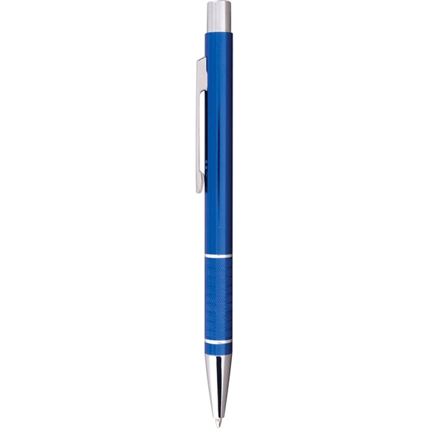 European styled executive metal pen with blue ink, silver accents, engraving,... from ASI 61966 HPG / Hub Pen