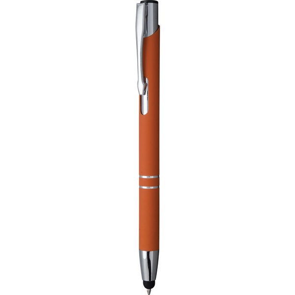 Metal stylus pen with rubberized finish, engraved silver imprint, shining trim... from ASI 61966 HPG / Hub Pen