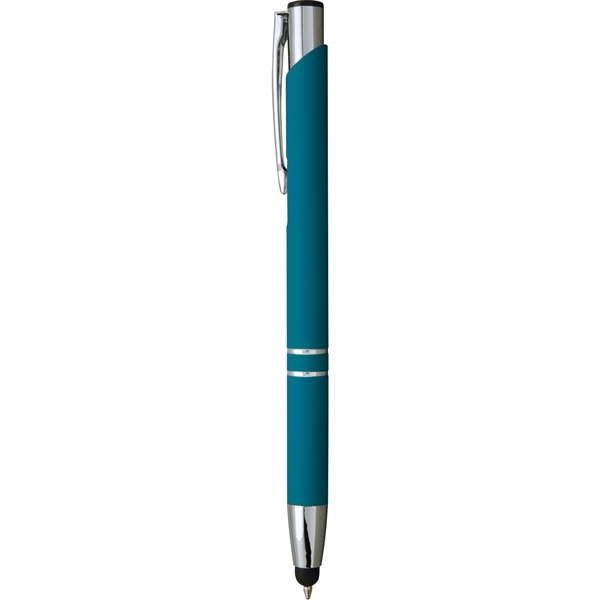 Metal stylus pen with rubberized finish, engraved silver imprint, shining trim... from ASI 61966 HPG / Hub Pen