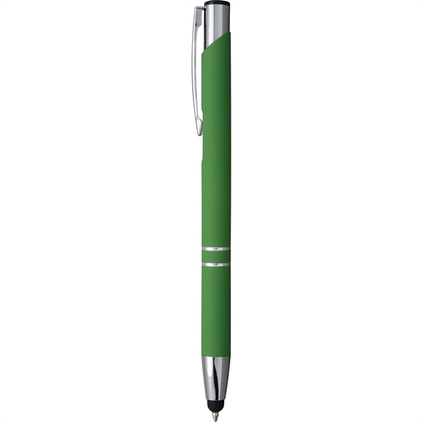 Metal stylus pen with rubberized finish, engraved silver imprint, shining trim... from ASI 61966 HPG / Hub Pen