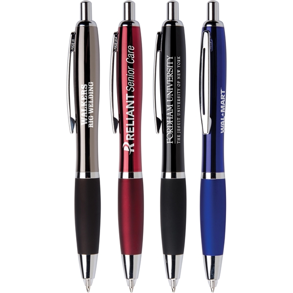 Santorini Torch pen features ergonomic pen body w/Blue Ink tip that... from ASI 61966 HPG / Hub Pen
