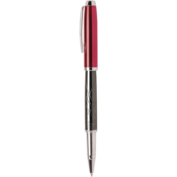 Pull cap rollerball pen with high gloss enamel cap and gunmetal... from ASI 61966 HPG / Hub Pen