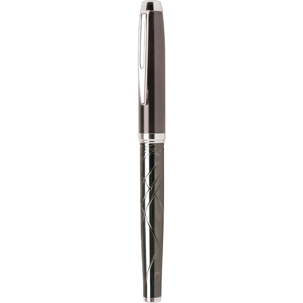 Pull cap rollerball pen with high gloss enamel cap and gunmetal... from ASI 61966 HPG / Hub Pen