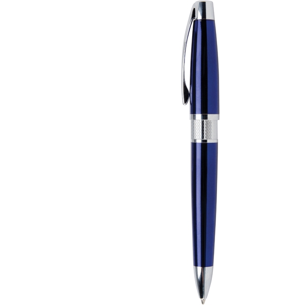 Black ink twist action executive ballpoint pen with silver etched center... from ASI 61966 HPG / Hub Pen