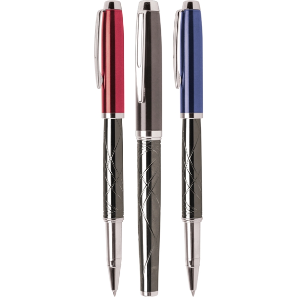 Pull cap rollerball pen with high gloss enamel cap and gunmetal... from ASI 61966 HPG / Hub Pen