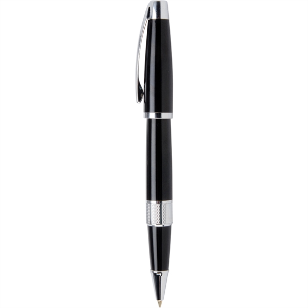 Pull cap rollerball pen with high-gloss enamel cap and silver etched... from ASI 61966 HPG / Hub Pen