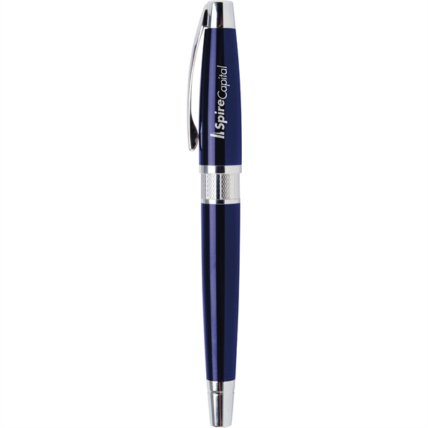 Pull cap rollerball pen with high-gloss enamel cap and silver etched... from ASI 61966 HPG / Hub Pen