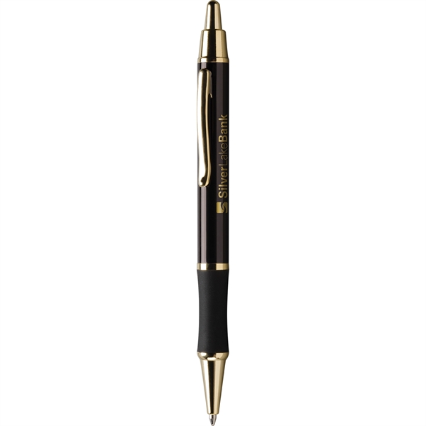 Metal ballpoint pen with 24 karat gold plated accents and ergonomic... from ASI 61966 HPG / Hub Pen