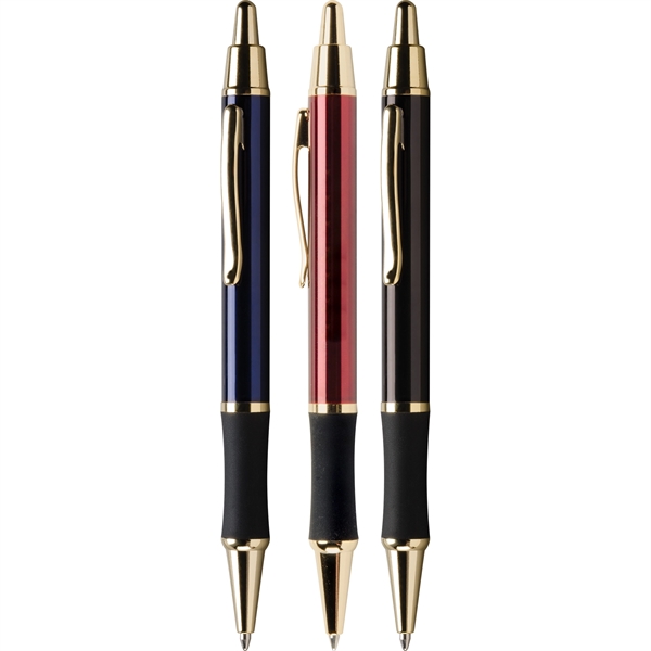 Metal ballpoint pen with 24 karat gold plated accents and ergonomic... from ASI 61966 HPG / Hub Pen