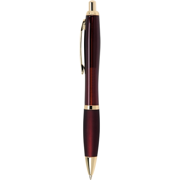 Click-action executive ballpoint pen with reflective grip, hourglass shape, and enamel... from ASI 61966 HPG / Hub Pen