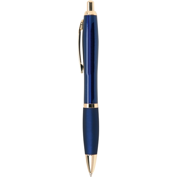 Click-action executive ballpoint pen with reflective grip, hourglass shape, and enamel... from ASI 61966 HPG / Hub Pen