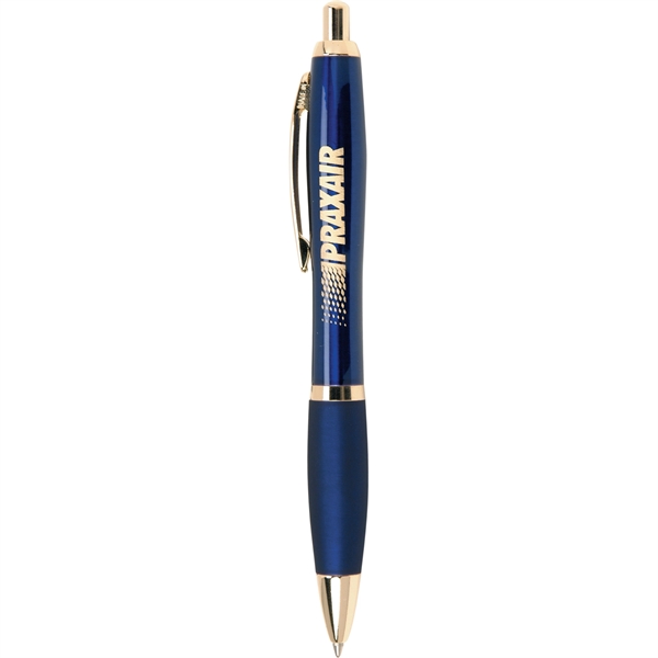 Click-action executive ballpoint pen with reflective grip, hourglass shape, and enamel... from ASI 61966 HPG / Hub Pen