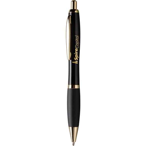 Click-action executive ballpoint pen with reflective grip, hourglass shape, and enamel... from ASI 61966 HPG / Hub Pen