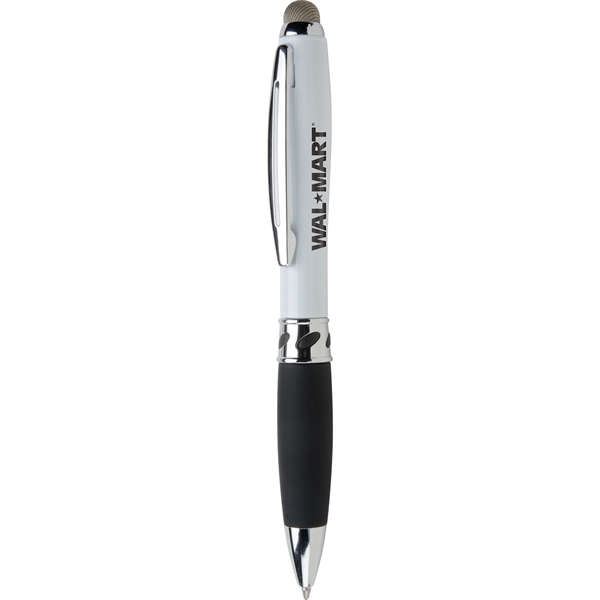 Twist-action ballpoint pen with stylus, ergonomic hourglass shape, and jumbo rubber... from ASI 61966 HPG / Hub Pen
