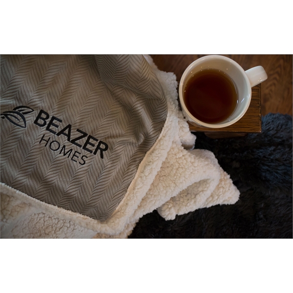 Soft reversible throw blanket with a subtle herringbone weave pattern and... from ASI 73520 Neet Feet / Kanata Blanket