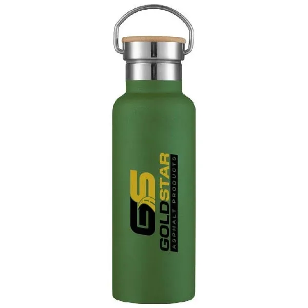 17oz Travel Stainless Steel Vacuum water bottle w/wood lid with ... from ASI 39820 Opusline (Benmex)