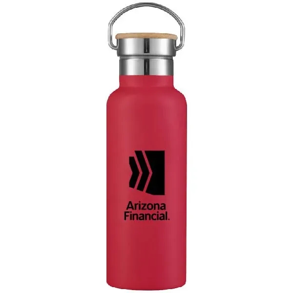 17oz Travel Stainless Steel Vacuum water bottle w/wood lid with ... from ASI 39820 Opusline (Benmex)