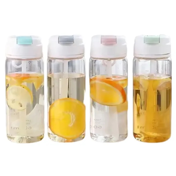 Double ways drinking plastic camping water bottle with flip straw and... from ASI 37218 Athena Promo (tm)