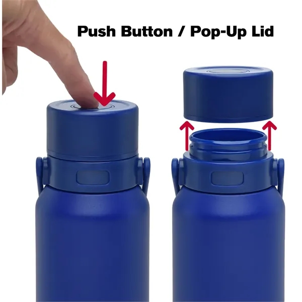 20 oz. double-walled stainless steel, copper vacuum insulated, push-button release, swiveling... from ASI 71920 Moderne Glass Company Inc / Glass America®