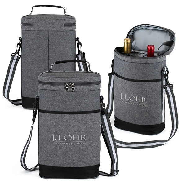 Wine bottle cooler bag with a two-bottle capacity and adjustable shoulder... from ASI 88060 Snugz/USA Inc / Sweda®