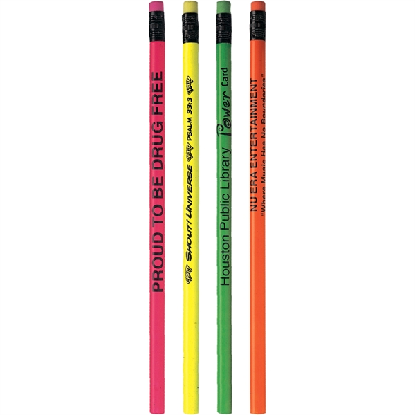 Classic wood number 2 pencil with neon eraser and black ferrule... from ASI 61966 HPG / Hub Pen