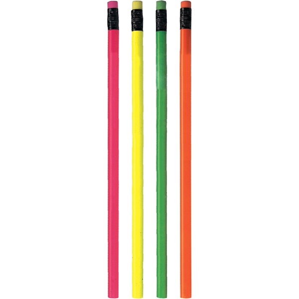 Classic wood number 2 pencil with neon eraser and black ferrule... from ASI 61966 HPG / Hub Pen