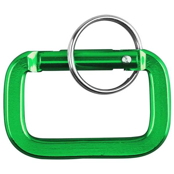 Square Shaped Carabiner with Key Ring, solid aluminum construction.... from ASI 74585 Nu Promo International / Nu Promo Line