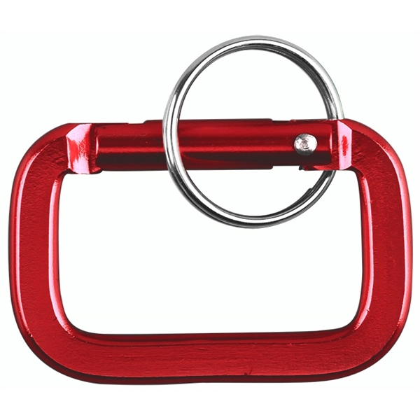 Square Shaped Carabiner with Key Ring, solid aluminum construction.... from ASI 74585 Nu Promo International / Nu Promo Line