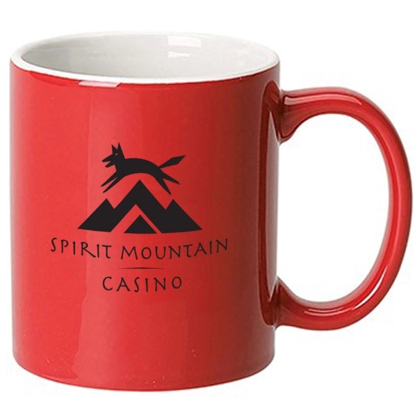 11 ounce colored ceramic mug with C-shaped handle in assorted colors.... from ASI 39820 Opusline (Benmex) / Opus Line