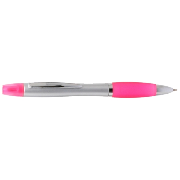 Twist action plastic pen with highlighter and rubber grip.... from ASI 39552 BEL Promo