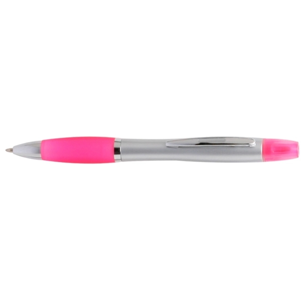 Twist action plastic pen with highlighter and rubber grip.... from ASI 39552 BEL Promo
