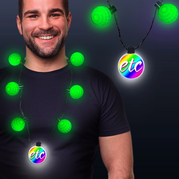 LED medallion ball necklace in an assortment of colors.... from ASI 42016 Brighter Promotions Inc