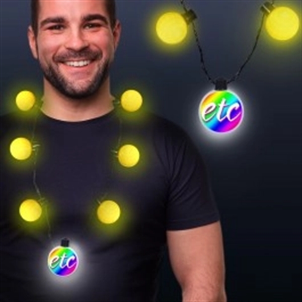 LED medallion ball necklace in an assortment of colors.... from ASI 42016 Brighter Promotions Inc