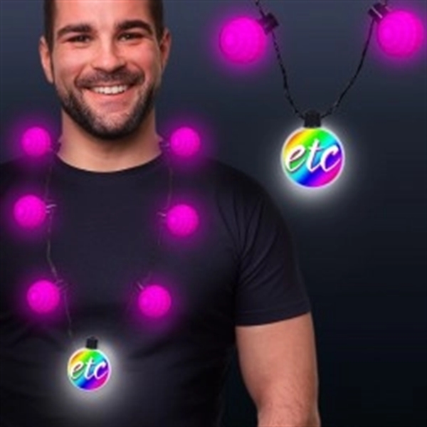 LED medallion ball necklace in an assortment of colors.... from ASI 42016 Brighter Promotions Inc
