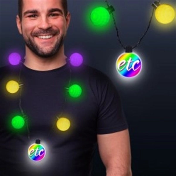LED medallion ball necklace in an assortment of colors.... from ASI 42016 Brighter Promotions Inc
