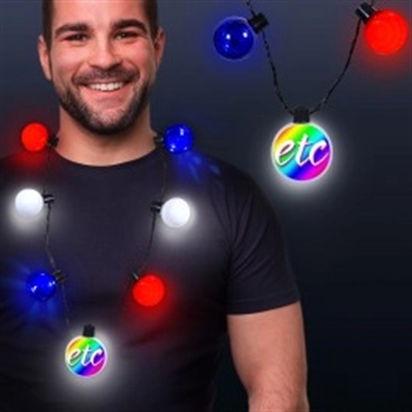 LED medallion ball necklace in an assortment of colors.... from ASI 42016 Brighter Promotions Inc