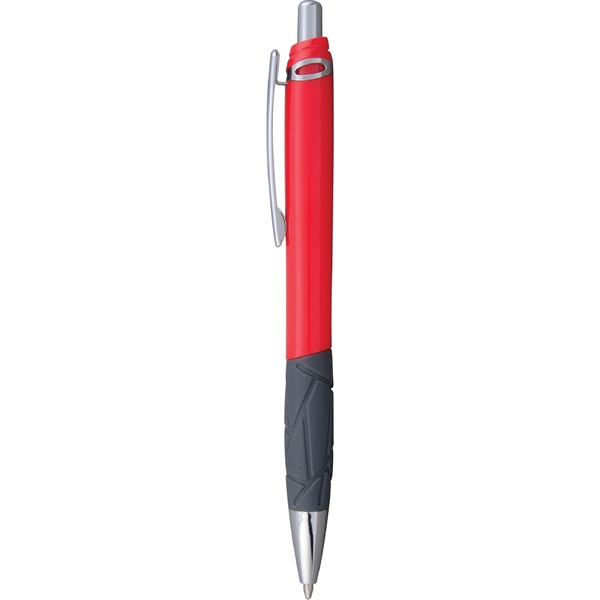 Click-action pen with textured rubber comfort grip, black ink, bright colored... from ASI 61966 HPG / Hub Pen