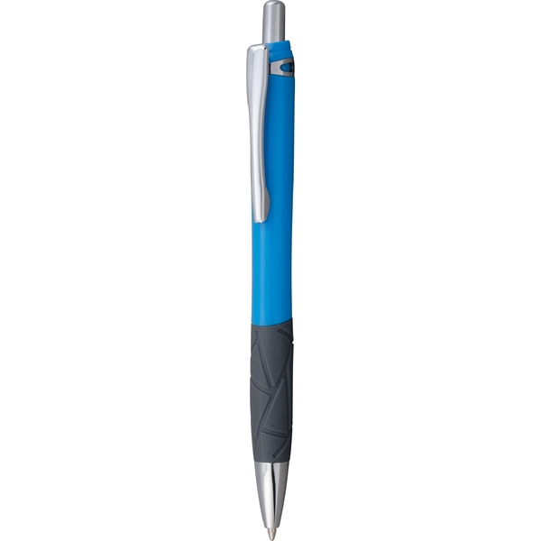 Click-action pen with textured rubber comfort grip, black ink, bright colored... from ASI 61966 HPG / Hub Pen