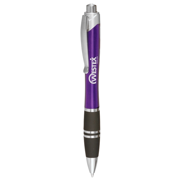 Silver Accent Grip Plastic Pen. This convenient handout is perfect upcoming... from ASI 39552 BEL Promo