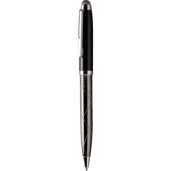 Twist-action executive pen with stylus pen with high-gloss enamel cap, and... from ASI 61966 HPG / Hub Pen