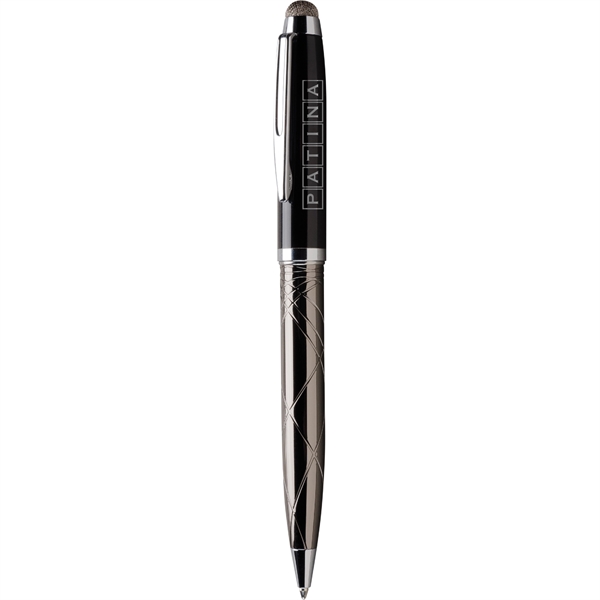 Twist-action executive pen with stylus pen with high-gloss enamel cap, and... from ASI 61966 HPG / Hub Pen
