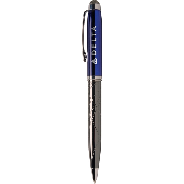 Twist-action executive pen with stylus pen with high-gloss enamel cap, and... from ASI 61966 HPG / Hub Pen