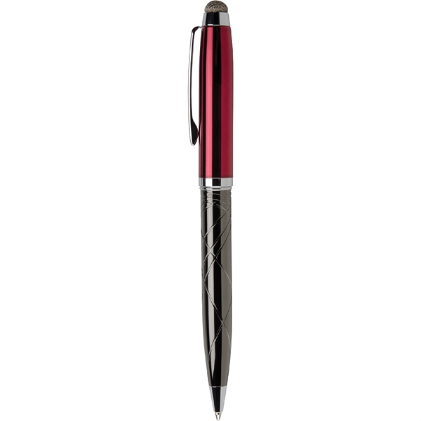 Twist-action executive pen with stylus pen with high-gloss enamel cap, and... from ASI 61966 HPG / Hub Pen