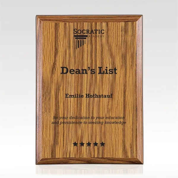 The look of oak gives creates that classic handsome look on... from ASI 93986 Visions/Awardcraft / Visions Awards