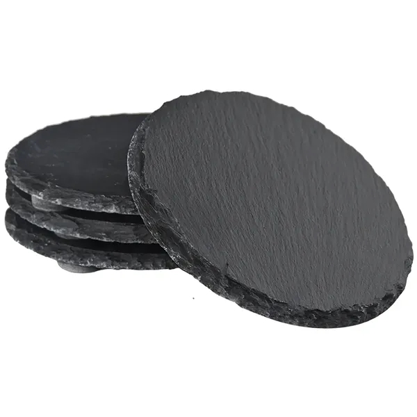 This Slate Coaster Set of 4 keeps water rings from marring... from ASI 71920 Moderne Glass Company Inc