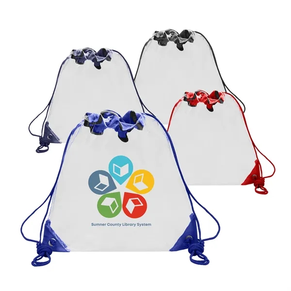 Clear PVC Drawstring, The reinforced corners enhance durability, while adjustable, comfy... from ASI 41511 Brainchild USA Inc / BrainChild Gift Club