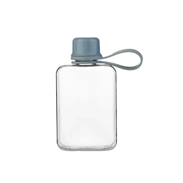 Leak-proof portable BPA-free plastic lift ring flat water drinking bottle with... from ASI 37218 Athena Promo (tm)