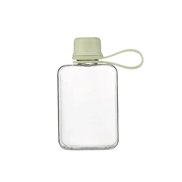 Leak-proof portable BPA-free plastic lift ring flat water drinking bottle with... from ASI 37218 Athena Promo (tm)