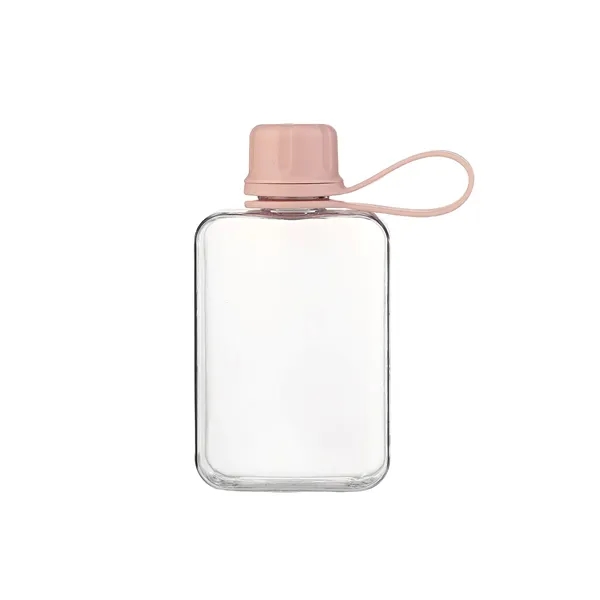 Leak-proof portable BPA-free plastic lift ring flat water drinking bottle with... from ASI 37218 Athena Promo (tm)