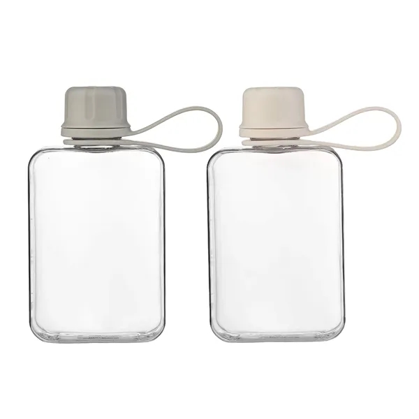 Leak-proof portable BPA-free plastic lift ring flat water drinking bottle with... from ASI 37218 Athena Promo (tm)